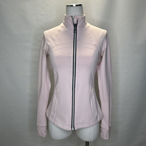 Lululemon DEFINE JACKET Pink With Black Zipper Size 8 Athletic Fit - Picture 1 of 11